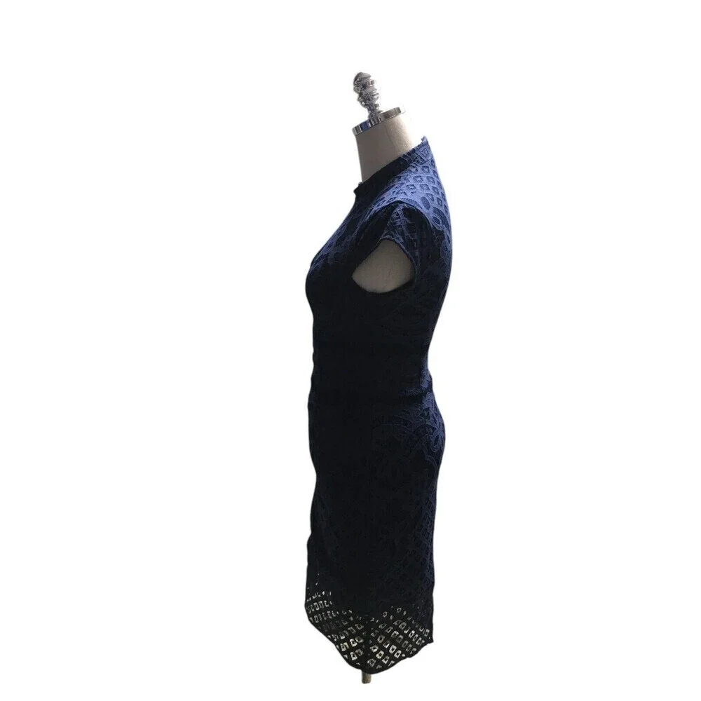 Baltic Born Dress Women's Size XS Blue Sleeveless Lace Look - Picture 4 of 7